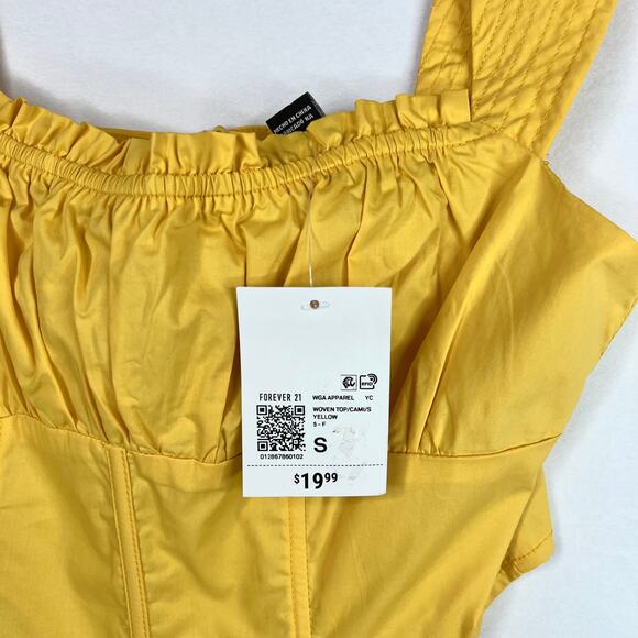 NWT Forever 21 Yellow Corset Tank Top Small - Picture 4 of 5